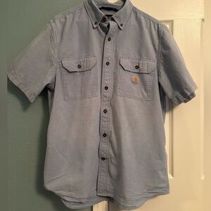 Carhartt wip short sleeve button up light blue